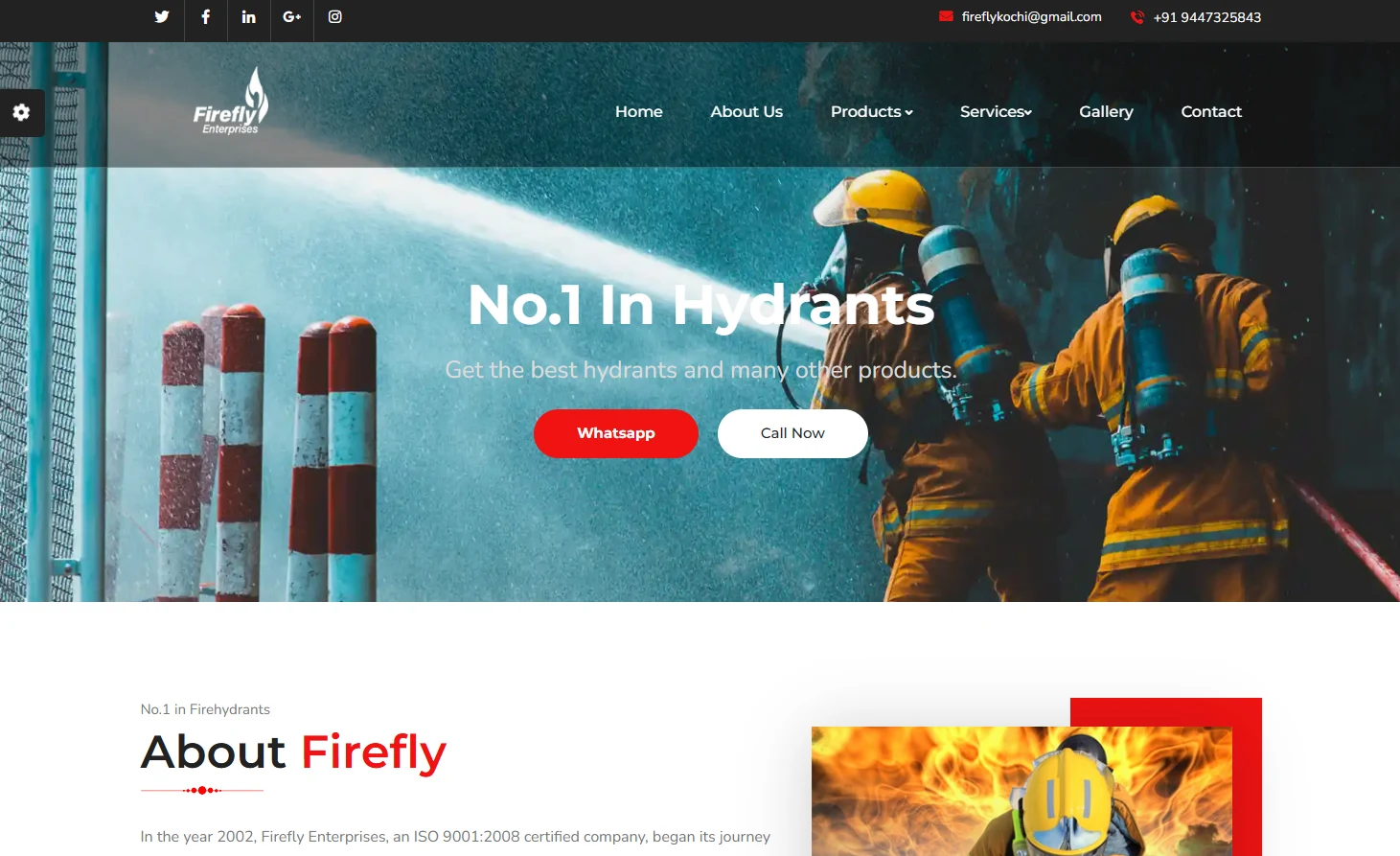 FireFly Kochi website image