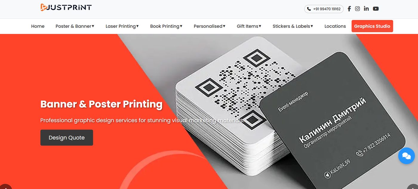 Just Print — Service and pricing pages, built around the way their customers actually get in touch.